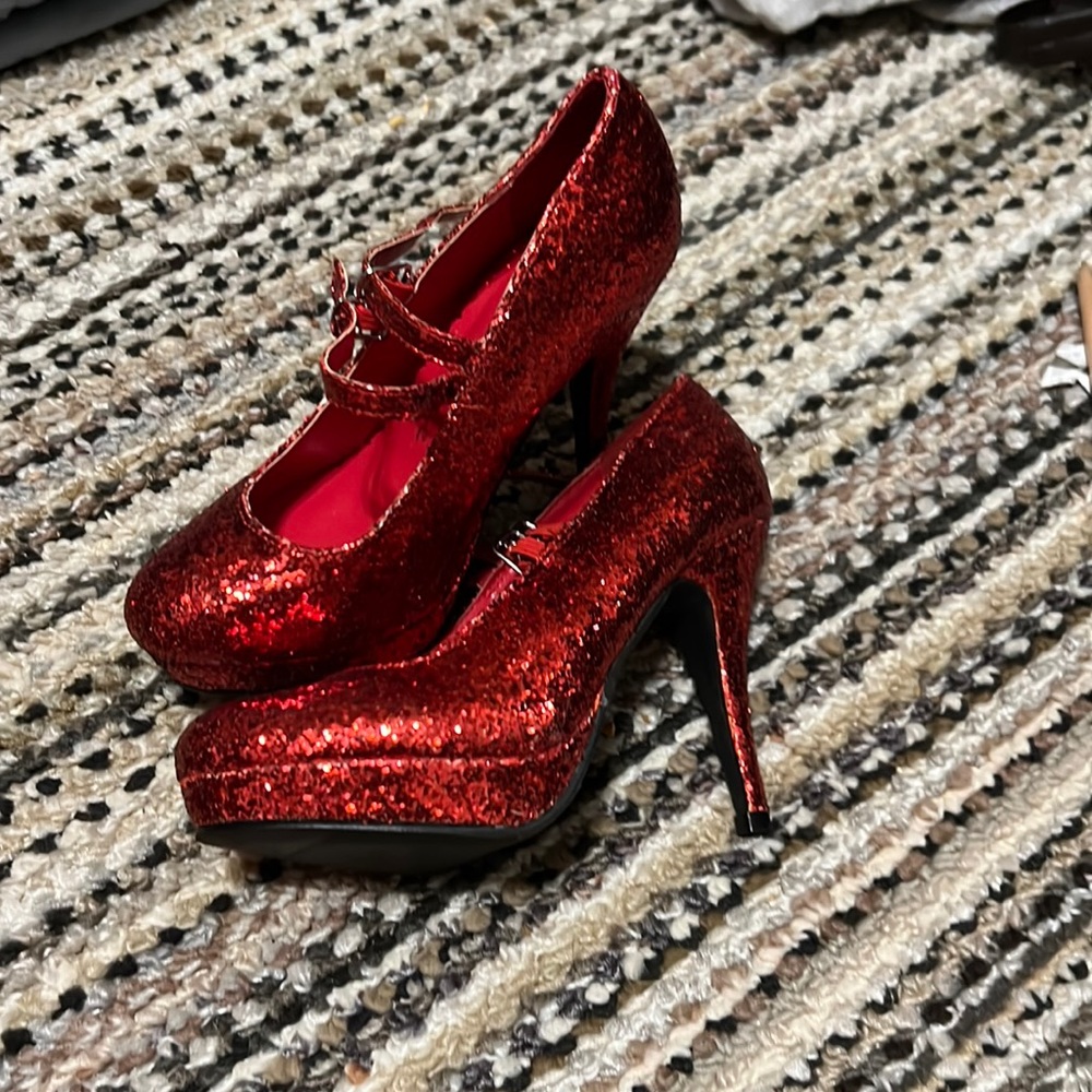 Red sparkle shoes